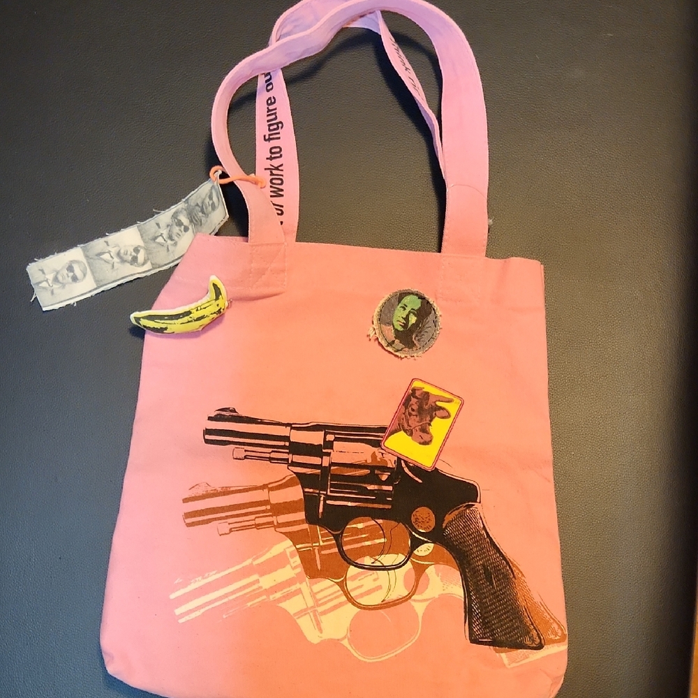 Pink Tote Bag with Graphic Design